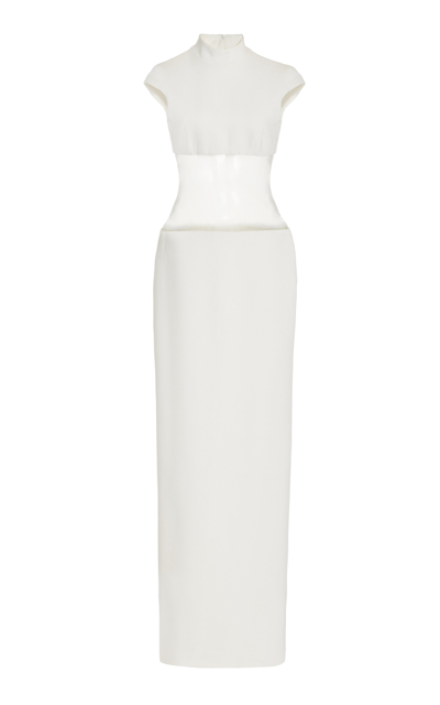 Shop David Koma Exclusive Tulle Illusion Cady Gown In White