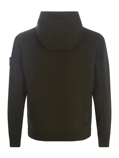 Stone Island Hooded Sweatshirt  In Verde Militare