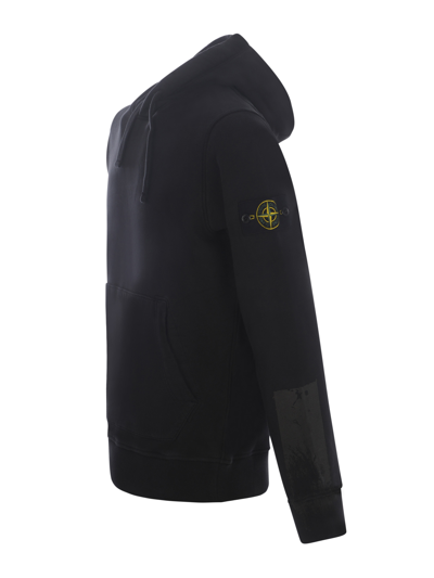 Stone Island Hooded Sweatshirt  In Nero