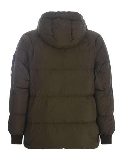 Shop Stone Island Down Jacket  "garment Dyed Crinkle Reps R-ny Down" In Verde Militare