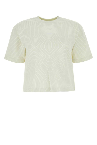 Off-white Embossed-pattern Cotton T-shirt In White