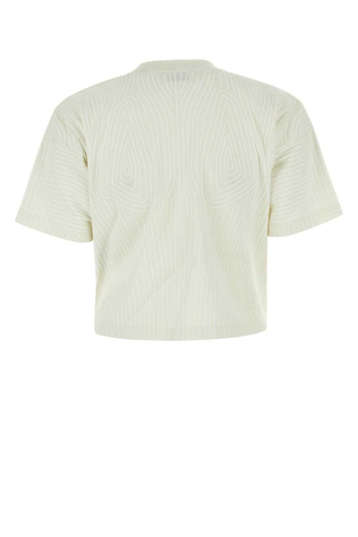 Off-white Embossed-pattern Cotton T-shirt In White