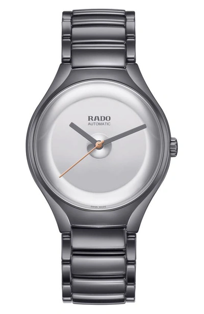 Shop Rado True Quartz Bracelet Watch, 40mm In Silver