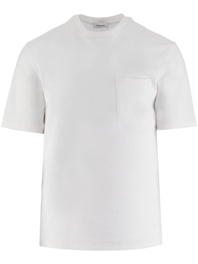 Shop Ferragamo White Stripe-print Cotton T-shirt
