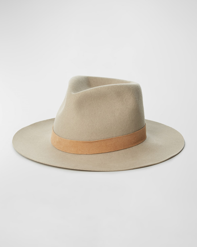 Shop Janessa Leone Ross Packable Wool Fedora In Clay