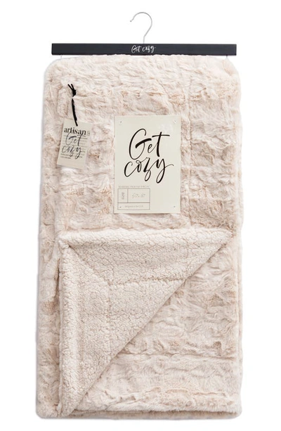 Shop Artisan 34 Faux Shearling Throw Blanket In Taupe