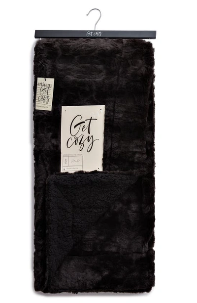 Shop Artisan 34 Faux Shearling Throw Blanket In Black