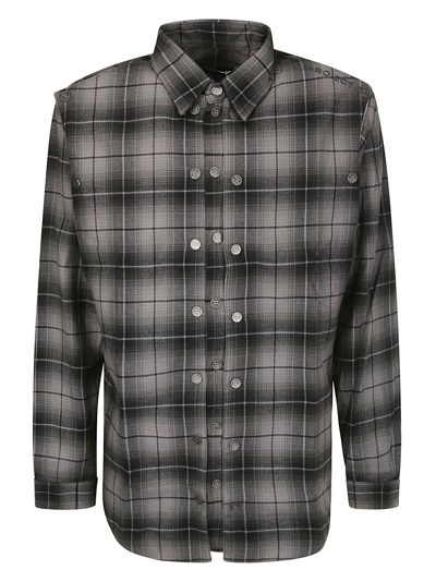 Shop Y/project Snap Off Flannel Shirt In Greyblack