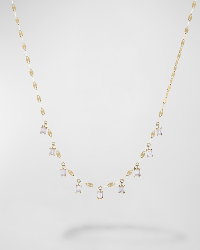 Shop Lana 14k Emerald-cut Diamond Rain Necklace In Yellow
