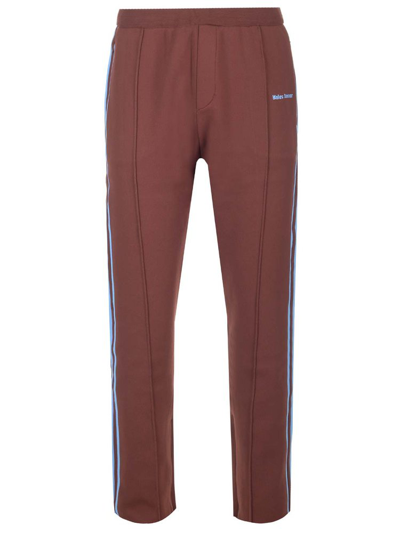Shop Adidas Originals Adidas By Wales Bonner Logo Detailed Panelled Pants In Brown