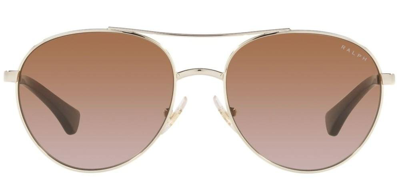 Shop Ralph By Ralph Lauren Eyewear Round Frame Sunglasses In Gold