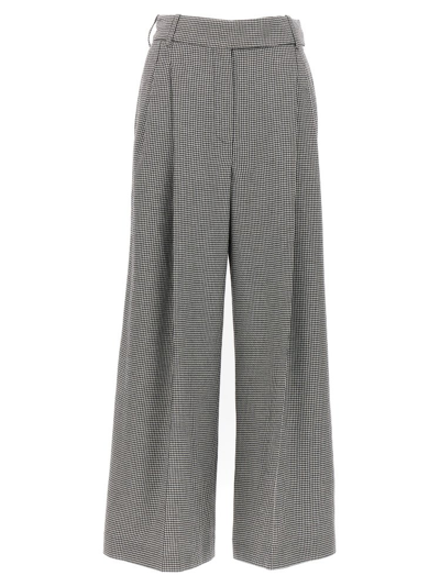 Shop Alexandre Vauthier Check Pants Wide In Grey