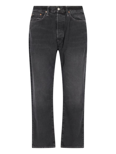 Shop Polo Ralph Lauren Whiskering Effect Straight Leg Jeans In Black
