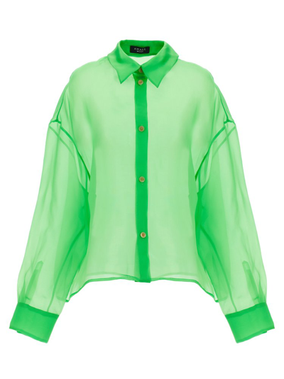 Shop A.w.a.k.e. Mode Organdy 80s Buttoned Shirt In Green