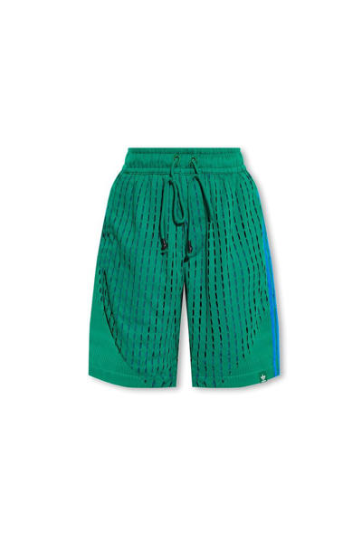 Shop Adidas Originals X Song For The Mute Logo Patch Drawstring Shorts In Green