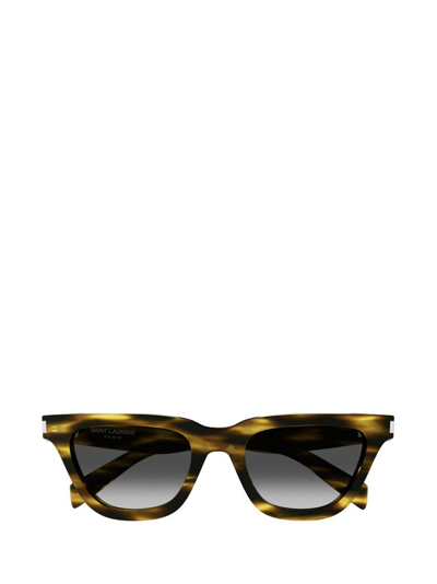 Shop Saint Laurent Eyewear Square Frame Sunglasses In Multi