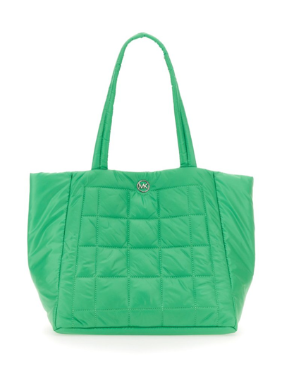 Shop Michael Michael Kors Lilah Large Quilted Tote Bag In Green