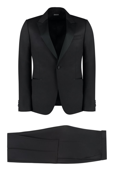 Shop Z Zegna Single Buttoned Two In Black