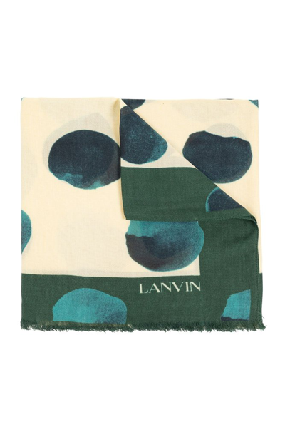 Shop Lanvin Logo Printed Scarf In Multi