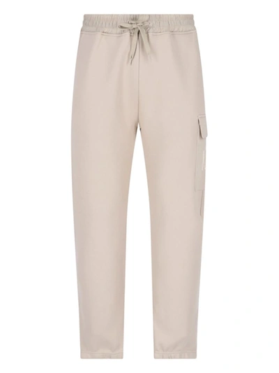 Mackage Straight Trousers Elastic Waistband Cargo Pocket In Beige