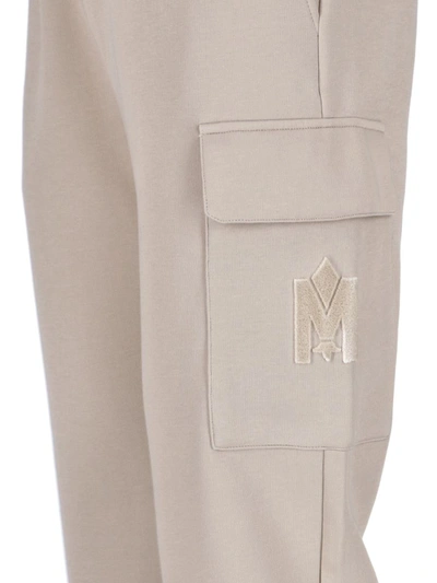 Mackage Straight Trousers Elastic Waistband Cargo Pocket In Beige