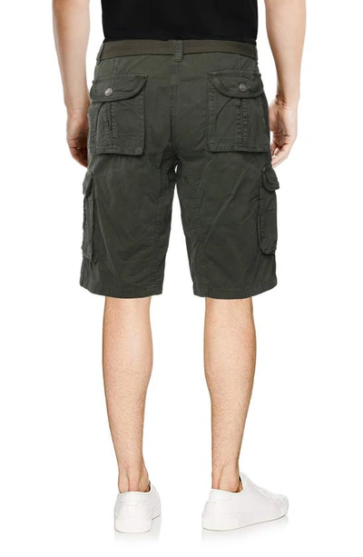 X-ray Belted Cotton Twill Cargo Shorts In Charcoal