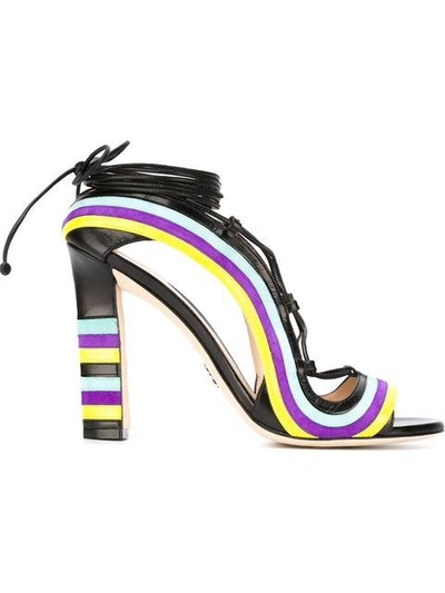 Shop Paula Cademartori 'crazy Stripes' Sandals