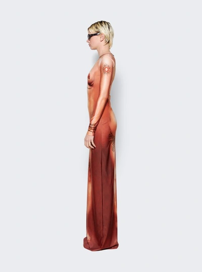 Shop Jean Paul Gaultier Printed Corps Maxi Dress In Neutrals