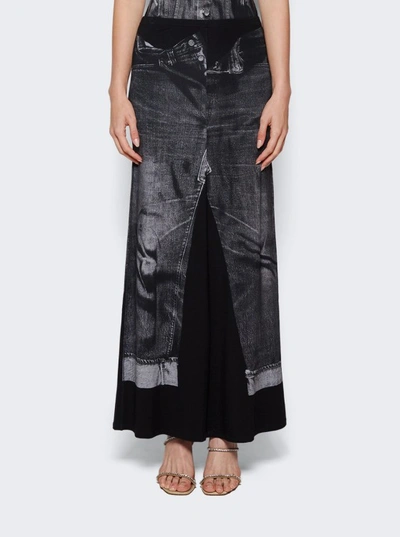 Shop Jean Paul Gaultier Trompe L'oeil Maxi Skirt In Black