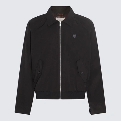 Shop Maison Kitsuné Black Cotton Blend Casual Jacket