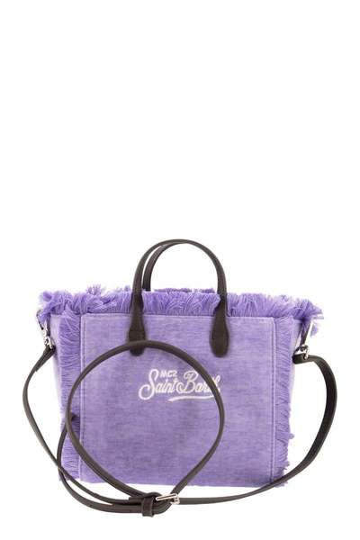 Shop Mc2 Saint Barth Mini Vanity Bag With Velvet Fringes In Lilac