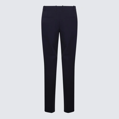 Shop Off-white Navy Blue Viscose Blend Tailored Pants In Sierra Leone