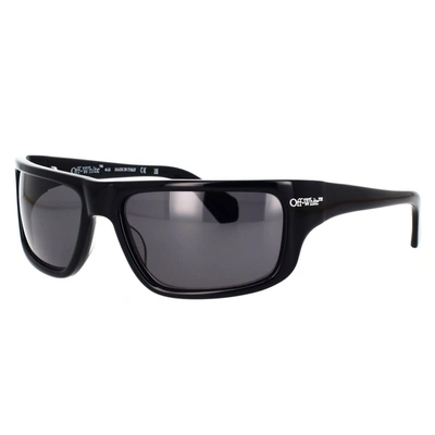 Off-white Sculpted Rectangle Sunglasses Uv Protection In Black