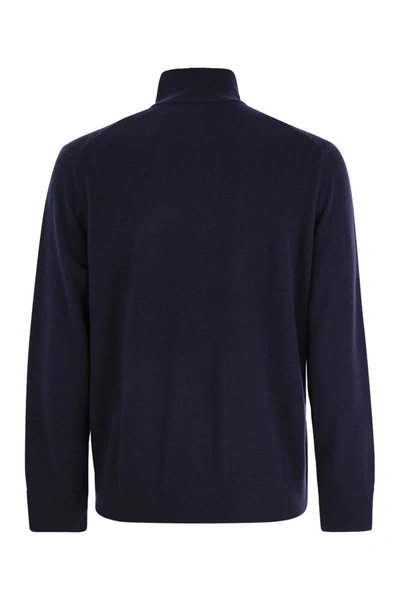 Shop Polo Ralph Lauren Wool Sweater With Zip In Blue