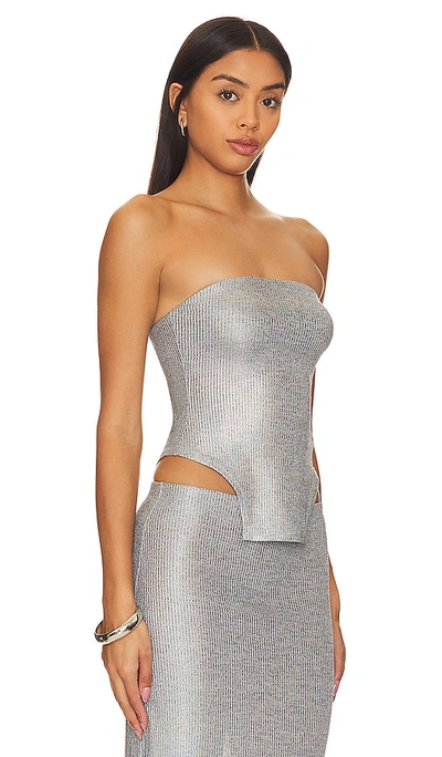 Shop H:ours Mika Top In Metallic Silver
