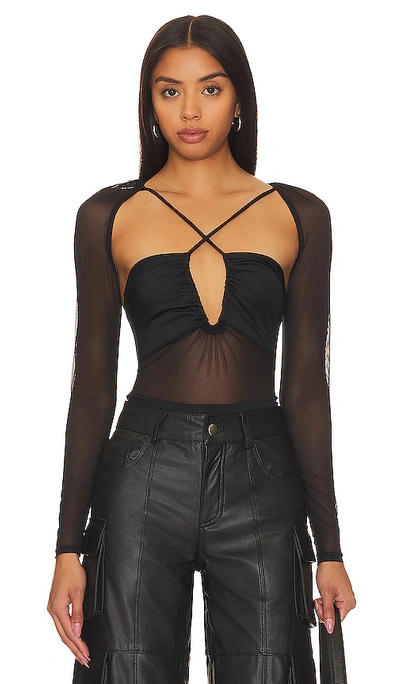 Shop Ow Collection Margot Bodysuit In Black
