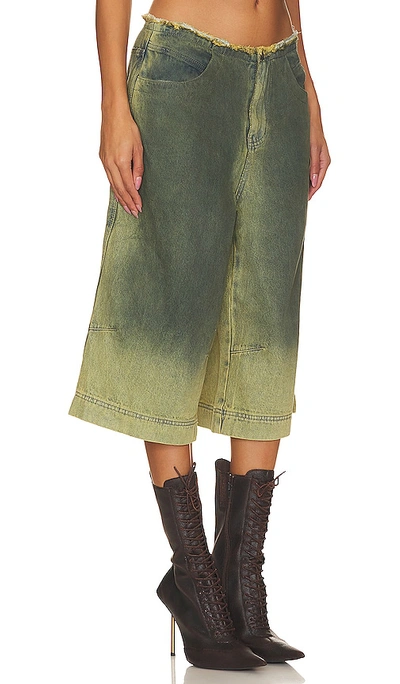 Jaded London Denim Jort In Green