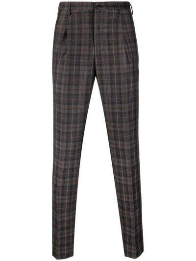 Shop Incotex Checked Trousers Clothing In Brown