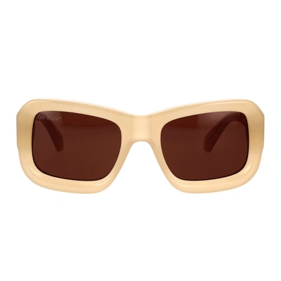 Shop Off-white Sunglasses In Brown
