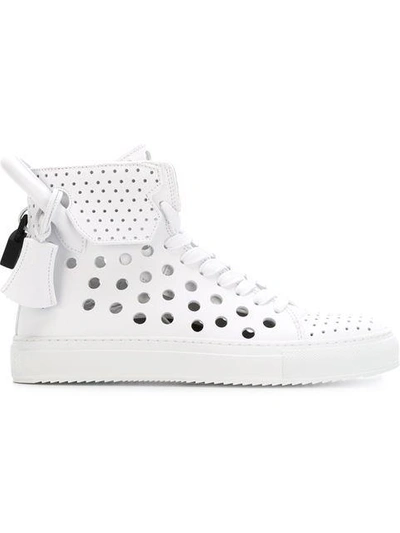 perforated hi-top sneakers