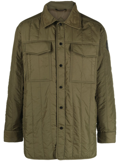 Shop Canada Goose Green Carlyle Quilted Shirt Jacket