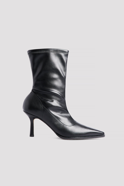Shop Na-kd Ankle Stiletto Heel Boots Black