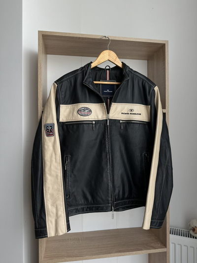 Pre owned Racing X Tom Tailor Vintage Tom Tailor Motodrome Leather Racing Jacket In Black ModeSens