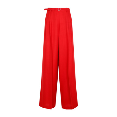 Shop Ralph Lauren High Waist Wide Leg Trousers In Red