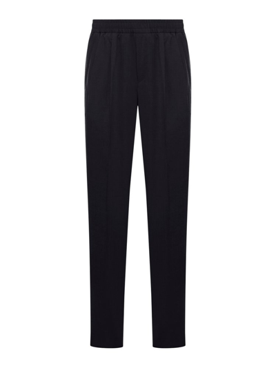 Shop Z Zegna Elasticated Waist Tailored Trousers In Black