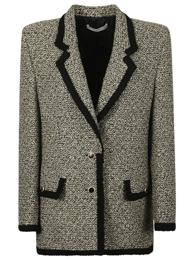 Shop Alessandra Rich Long Sleeved Tweed Jacket In Grey