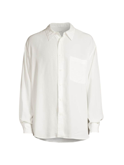 Shop Lemaire Men's Relaxed-fit Lyocell Shirt In Lily White