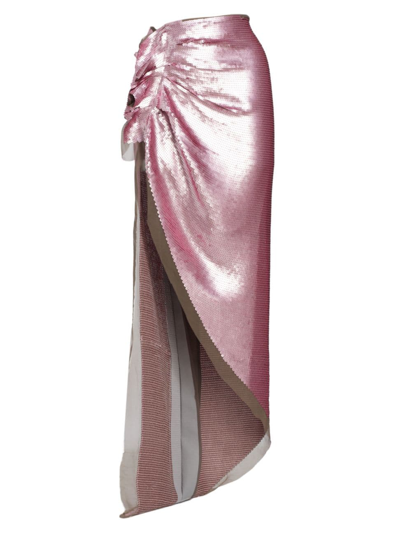 Shop Rick Owens Women's Edfu Sequin Embroidered Chiffon Skirt In Dust Pink