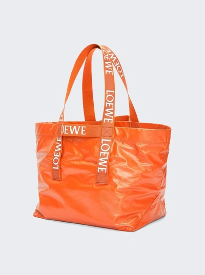 Shop Loewe Fold Shopper Bag In Orange