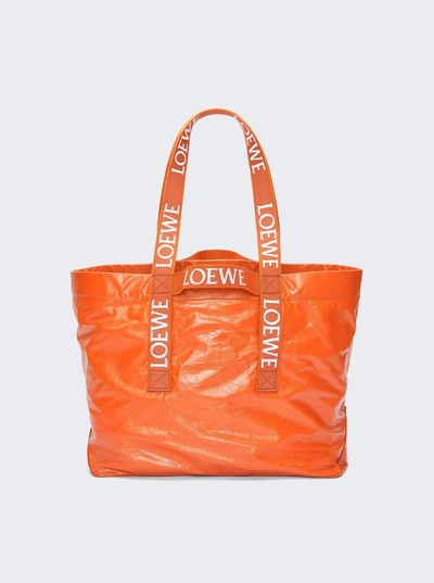 Shop Loewe Fold Shopper Bag In Orange